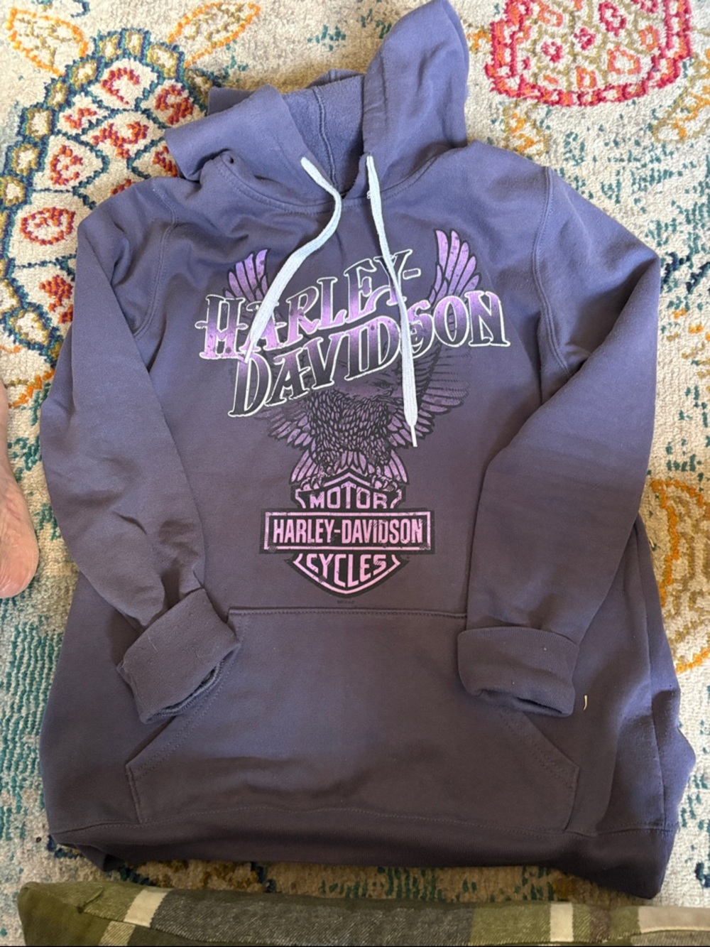 Harley-Davidson Purple Crewneck Sweatshirt with Pink Logo